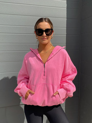 On My Mind Pink Half Zip