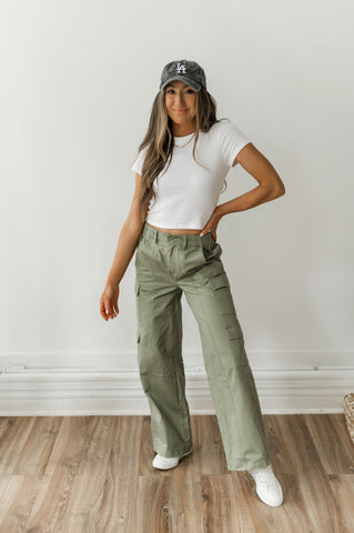 Trendy Girl Olive Cargo Pants